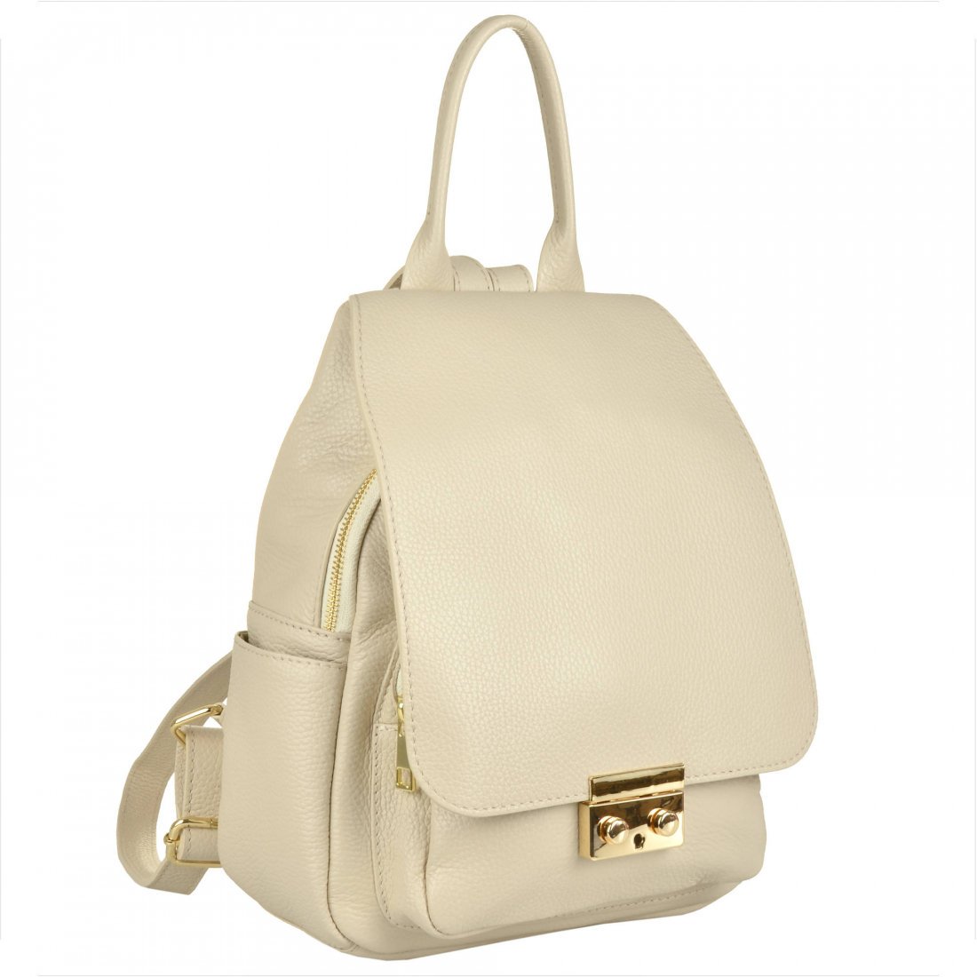 Plecak skórzany włoski beżowy Borse in Pelle