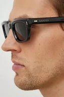 Okulary przeciwsłoneczne - Gucci okulary przeciwsłoneczne męskie kolor czarny - miniaturka - grafika 1