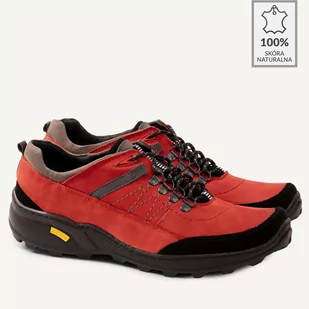 Męskie buty trekkingowe Emerson czerwone - BRILU - Półbuty męskie - miniaturka - grafika 1