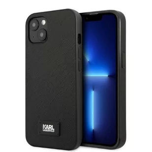 Karl Lagerfeld KLHCP13MSFMP2K iPhone 13 6,1" hardcase czarny/black Saffiano Plaque - Etui i futerały do telefonów - miniaturka - grafika 1