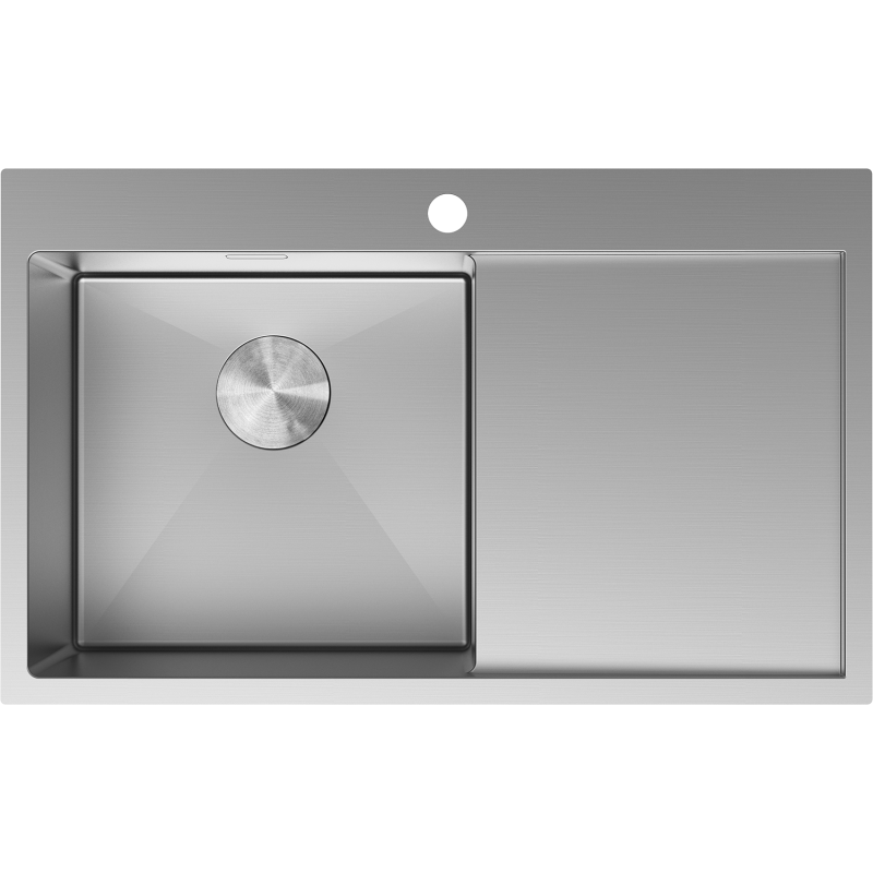 Mexen Exar zlewozmywak stalowy 1-komorowy z ociekaczem lewy 780 x 480 mm, inox - 6433781010L-01