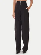 Spodnie damskie - Patrizia Pepe Spodnie materiałowe 2P1706 A498 Czarny Regular Fit - miniaturka - grafika 1