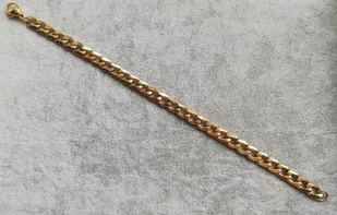 BRANSOLETKA MĘSKA złota pancerka 7 mm x10 mm STAL - Bransolety męskie - miniaturka - grafika 1