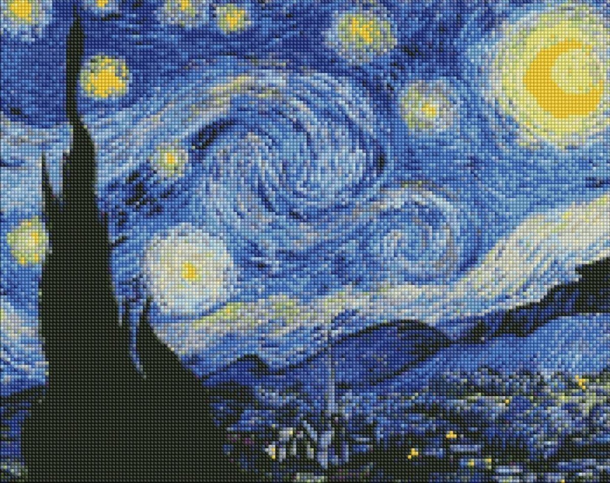 Ideyka Diamentowa mozaika - Gwiaździsta noc 40x50cm