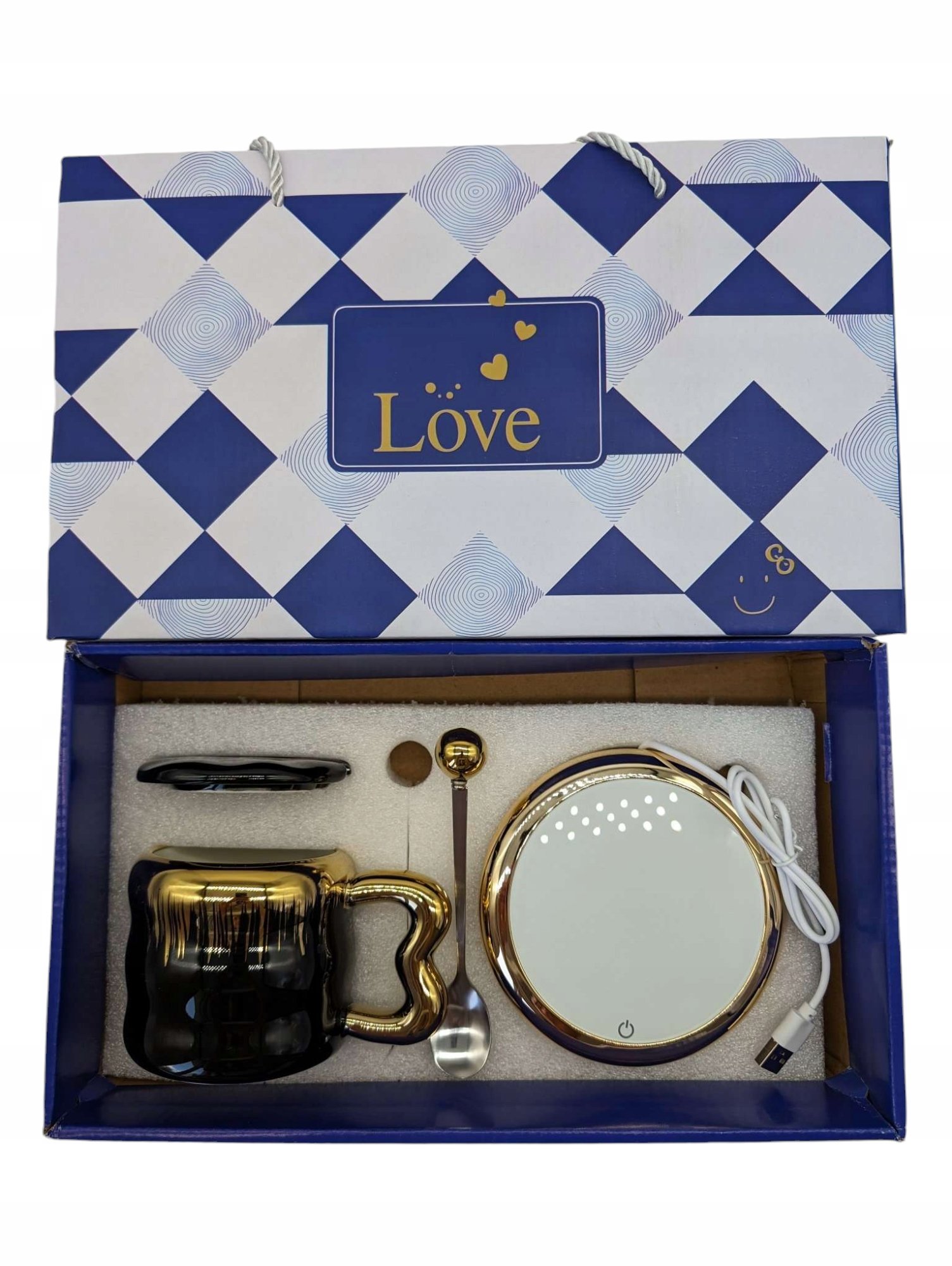 Kubek Herbata Podgrzewacz Usb Łyżka Kabel Kubek Zestaw Dzień Babci