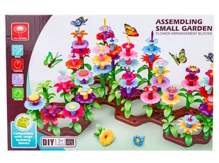 Klocki Konstrukcyjne 222 elementy, Zestaw Do Zbudowania Kwiatowej Kompozycji, Ogród + Kwiatki - Klocki - miniaturka - grafika 2
