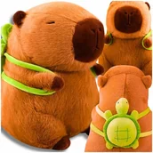 Plecaki - Kapibara Z Plecakiem Żółw Pluszak Maskotka Przytulanka Miękka Zabawka 35cm - miniaturka - grafika 1