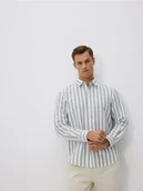 Koszule męskie - Reserved - Koszula regular fit w paski - jasnozielony - miniaturka - grafika 1