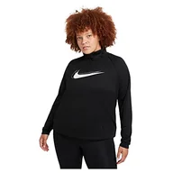 Bluzy damskie - Nike Bluza damska Df Swsh Run Mdlyr czarny/biały XS - miniaturka - grafika 1