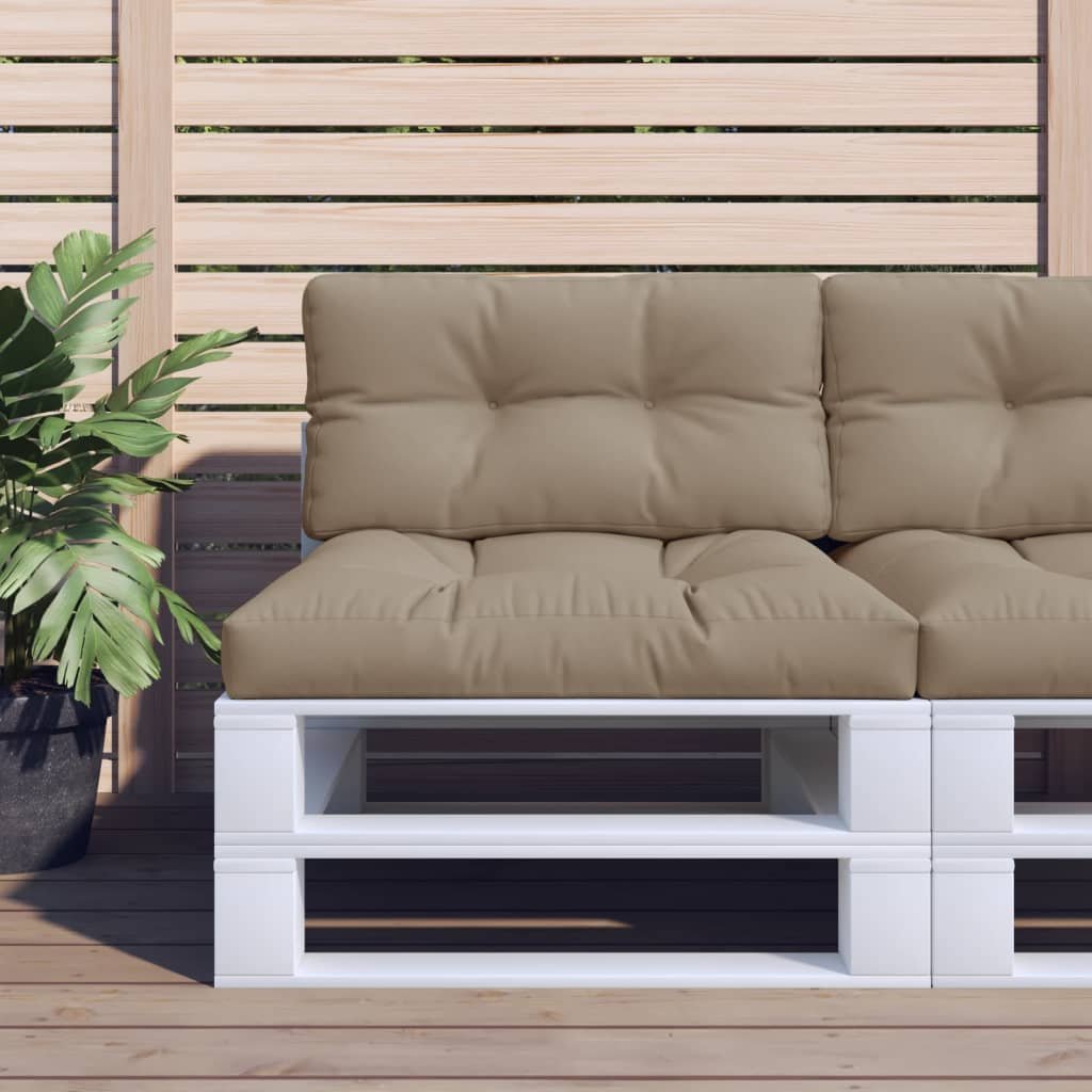 vidaXL Poduszki na sofę z palet, 2 szt., kolor taupe, tkanina 360697