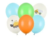Balony i akcesoria - Balony Pojazdy budowlane 30cm 6szt - PartyDeco - miniaturka - grafika 1