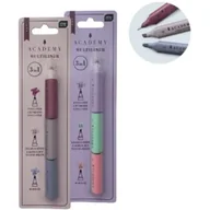 Cienkopisy - Interdruk Marker + zakreślacze + cienkopis 3w1 Academy mix - miniaturka - grafika 1