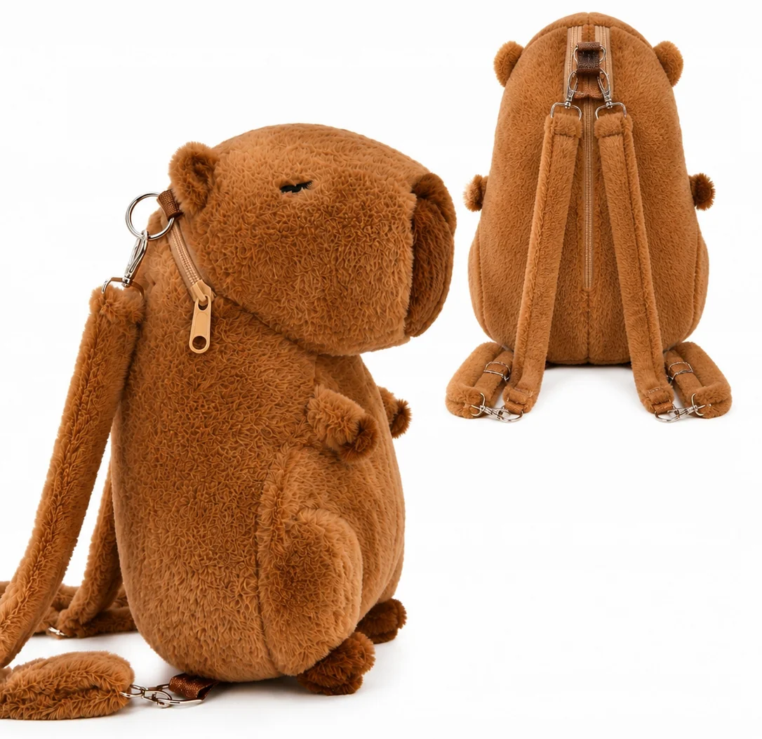 PLECAK PLUSZOWY KAPIBARA PLECACZEK CAPYBARA DO PRZEDSZKOLA SZKOŁY MASKOTKA 30 CM