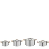 Zestawy garnków i patelni - Zestaw Garnków, 4 El., Stal Nierdzewna, Uchwyty W Kolorze Różowego Złota - miniaturka - grafika 1