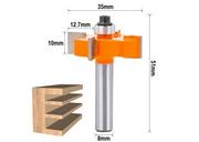 Frezy - Frez Typ T rowkujący do strugania drewna z łożyskiem 35x10mm chwyt 8mm / 4 ostrza - miniaturka - grafika 1