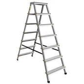 Drabiny - DRABEST Drabina aluminiowa dwustronna certyfikowana 2x7 stopniowa 150 kg - miniaturka - grafika 1