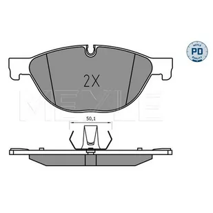 Klocki hamulcowe - komplet MEYLE 025 250 4519/PD - Klocki hamulcowe - miniaturka - grafika 1