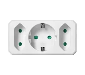 Przedłużacze i rozgałęźniki - Orno OR-AE-13250GS Schuko 3 gniazda Biały - miniaturka - grafika 1