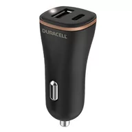 Ładowarki samochodowe - Duracell Ładowarka samochodowa USB, USB-C 27W czarna - miniaturka - grafika 1