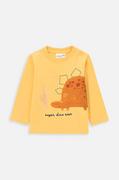 Bluzki dla chłopców - Coccodrillo longsleeve niemowlęcy kolor żółty z nadrukiem - miniaturka - grafika 1