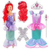 Stroje karnawałowe - Przebranie Mała Syrenka Arielka dla dziewczynki zestaw - miniaturka - grafika 1