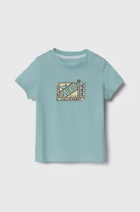 Guess t-shirt bawełniany dziecięcy kolor niebieski z nadrukiem - Koszulki dla chłopców - miniaturka - grafika 1