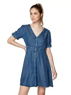 Sukienki - Mavi Sukienka damska krótka Hilda sukienka dżinsowa w linii A, niebieski, S - grafika 1