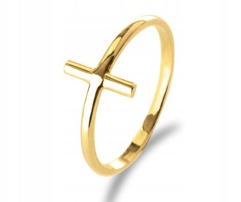 ZŁOTY PIERŚCIONEK GWIAZD KRZYŻ KRZYŻYK 333 R:15