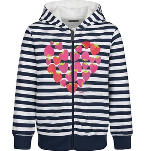 Rozpinana bluza z kapturem dla dziewczynki, z sercem, w paski 3-8 lat - Bluzy dla dziewczynek - miniaturka - grafika 1