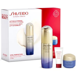 Shiseido Vital Perfection Lifting & Firming Program For Eyes zestaw Krem pod oczy 15 ml + serum do twarzy 5 ml + krem do twarzy 15 ml dla kobiet - Zestawy kosmetyków damskich - miniaturka - grafika 1