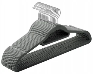 Komplet grafitowych welurowych wieszaków 10 szt. W2-Z50 - Wieszaki do szafy - miniaturka - grafika 1