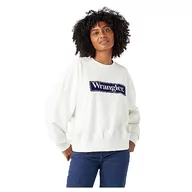 Bluzy damskie - Wrangler Bluza damska typu relaksacyjna, Worn White, M - miniaturka - grafika 1