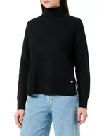 Swetry damskie - Replay Damski sweter z golfem, krój Regular Fit, 098 BLACK, XL - miniaturka - grafika 1