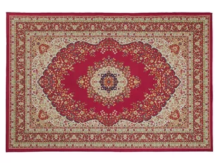 Beliani Dywan czerwony 140 x 200 cm krótkowłosy KARAMAN - Dywany - miniaturka - grafika 1