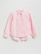 Bluzki dla dziewczynek - Reserved - Koszula z kołnierzykiem - pastelowy róż - miniaturka - grafika 1