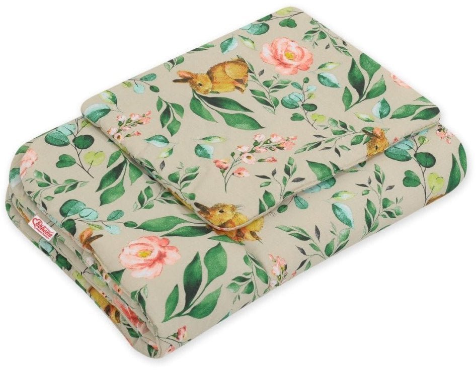 Komplet pościeli dla niemowląt z wypełnieniem 2-cz 75x100cm NEWBORN - Rabbit with flowers