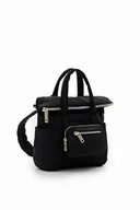 Torebki damskie - Desigual Women's BOLS_Basic MODULAR Voyage Accessories Nylon Across Body Bag, Black, czarny - miniaturka - grafika 1