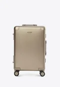 Walizki - Mała walizka z aluminium na kółkach złota - miniaturka - grafika 1