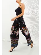 Spodnie damskie - Milan Kiss Spodnie w kolorze czarnym - miniaturka - grafika 1