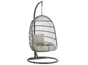 Fotele ogrodowe wiszące - Fotel Wiszący Ze Stojakiem Czarny Allera - miniaturka - grafika 1