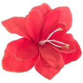 Sztuczne kwiaty - Amarylis Z Brokatem Główka Wyrobowa Czerwony 1 Szt - miniaturka - grafika 1