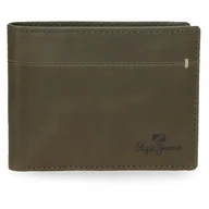 Portfele - Pepe Jeans Staple Poziomy portfel z portmonetką Zielony 11,5 x 8 x 1 cm Skóra by Joumma Bags, Zielony, Talla única, Poziomy portfel z portfelem - miniaturka - grafika 1