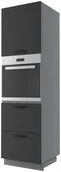 Meble kuchenne - Bergamo Słupek Pod Zabudowę Piekarnika D14/Ru/2E 356 Hettich Grafit Mat - miniaturka - grafika 1