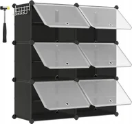 Szafki na buty - Songmics LPC033B01 Szafka na buty pudełka modułowe 124 x 94 x 32 cm czarna - miniaturka - grafika 1
