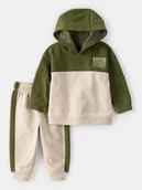 Bluzy i sweterki niemowlęce - carter's 2-częściowy zestaw w kolorze oliwkowo-beżowym - miniaturka - grafika 1