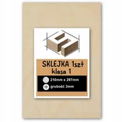 Dekoratorstwo - SKLEJKA A4 3mm FORMATKA DO LASERA CNC GRAWER 21x29.7cm 210x297mm 1 SZT KL1 - miniaturka - grafika 1