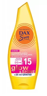 Dax Sun Rozświetlająca emulsja do opalania Glow&Shine SPF 15 ze złotymi drobinami 010214852 - Balsamy i kremy do opalania - miniaturka - grafika 1