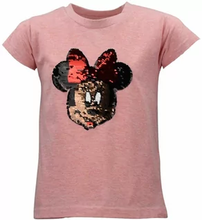 Koszulki dla dziewczynek - Bluzka dziecięca t-shirt Myszka Minnie Cekiny - grafika 1
