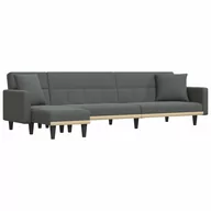 Narożniki - Sofa rozkładana L, ciemnoszara, 275x140x70 cm, tka - miniaturka - grafika 1