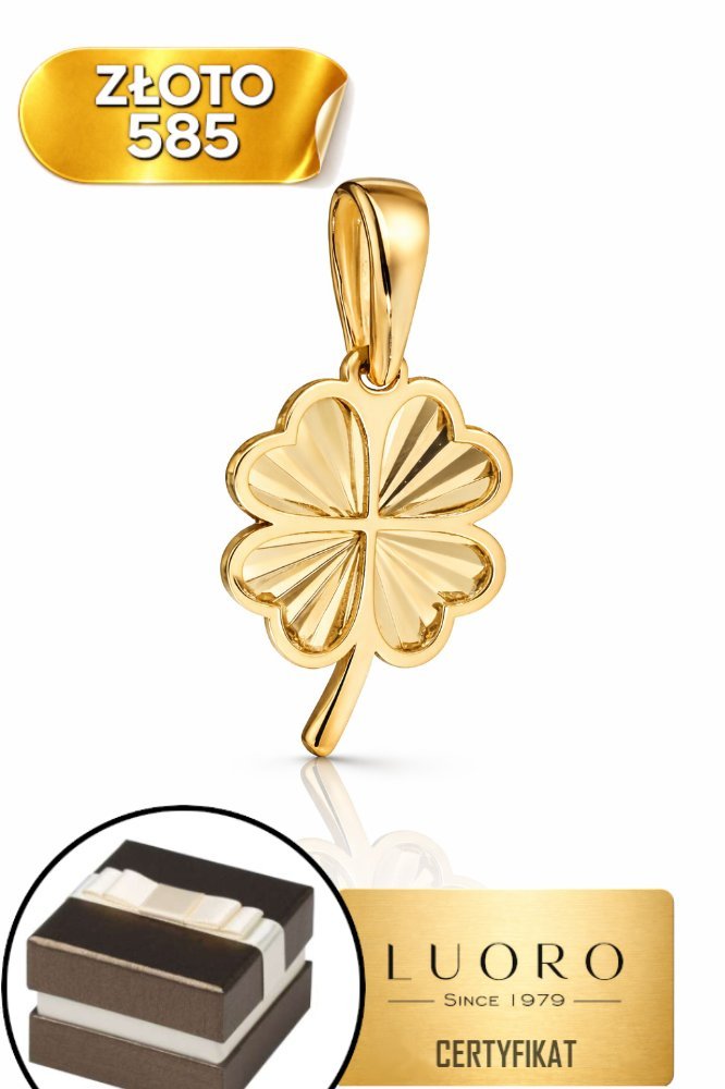 ZAWIESZKA ZŁOTA 585 14K DIAMENTOWANA KONICZYNKA Z ŁODYGĄ 17 CM ELEGANCKA